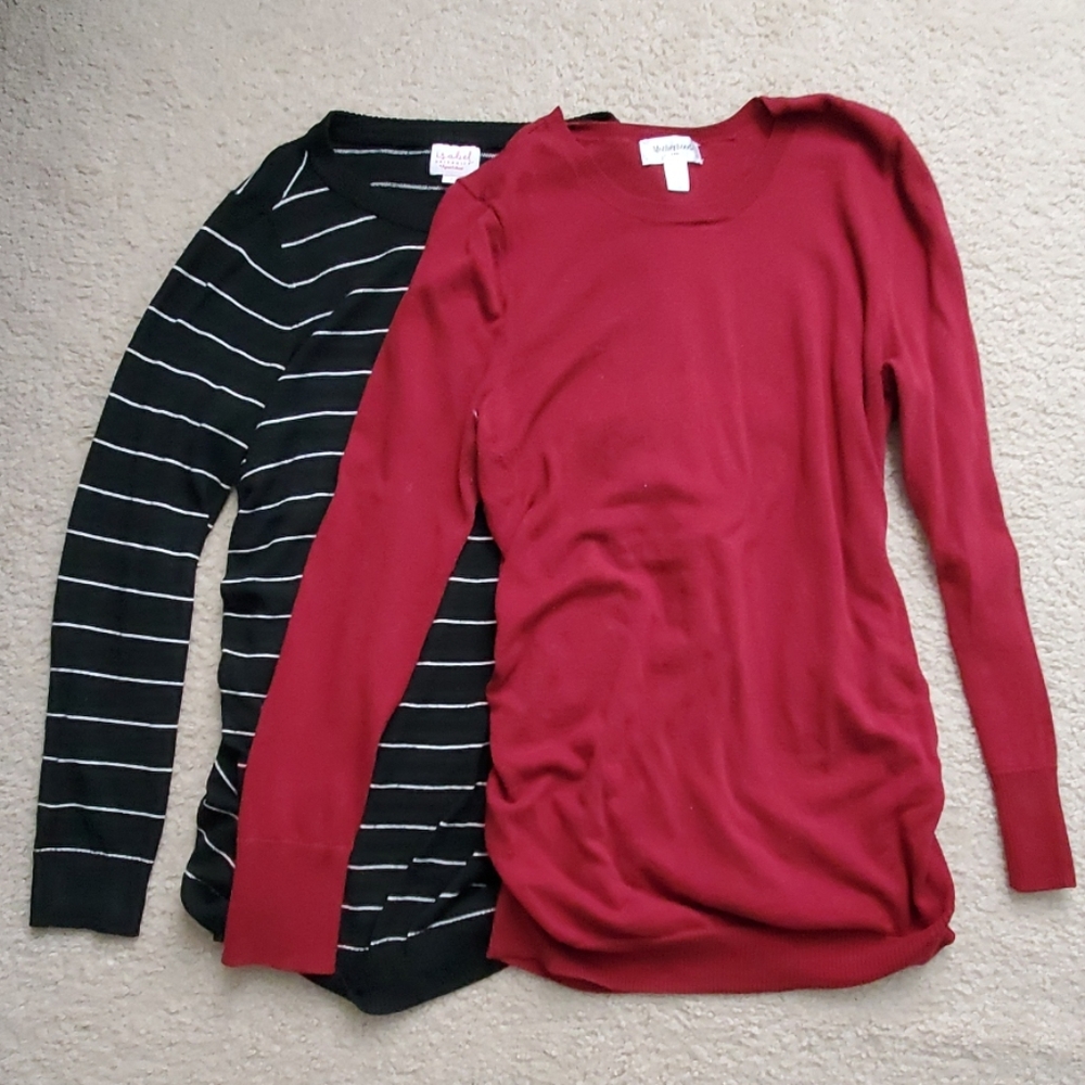 Bundle: 2 maternity long sleeve L sweaters